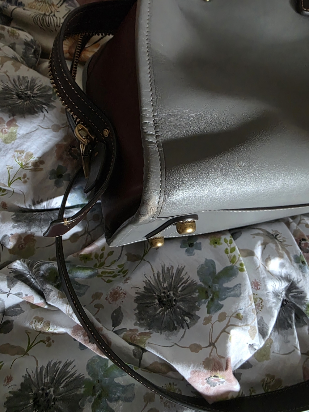 Coach Gray Colorblock Leather Rogue Bag - Picture 2 of 11